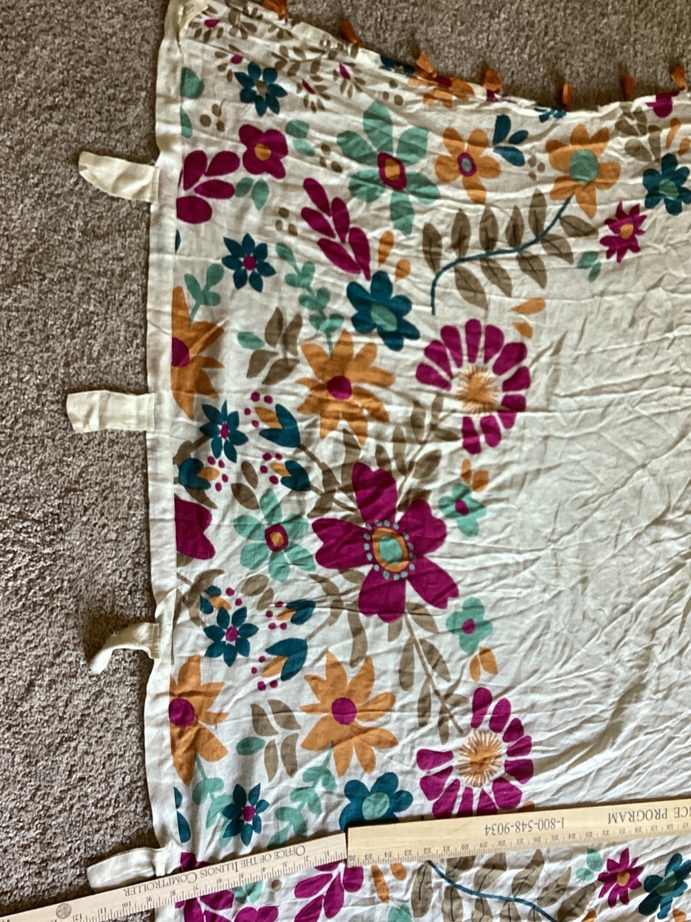Natural life sheer curtain with tassels set of 2 - Picture 3 of 11